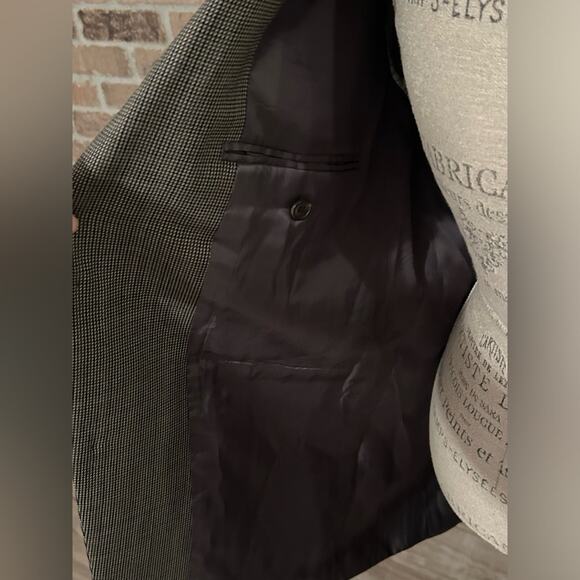 Lauren Ralph Lauren gray tan 100% wool sports coat blazer jacket plaid size 40R - Picture 10 of 12